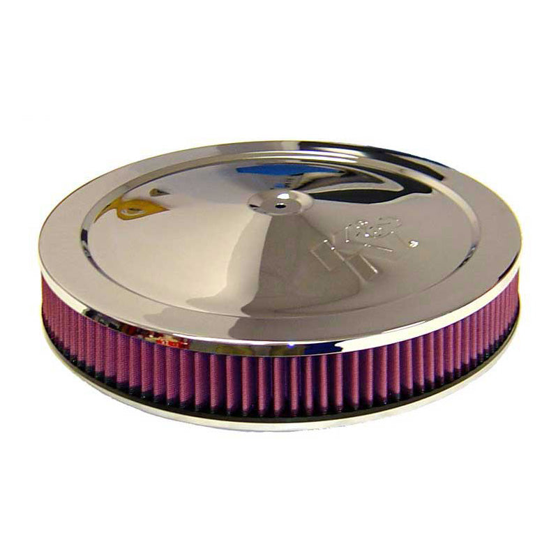 K&N Ensemble de filtre à air rond - bride de 130mm, diamètre de 356mm, hauteur de 98mm (60-1263)