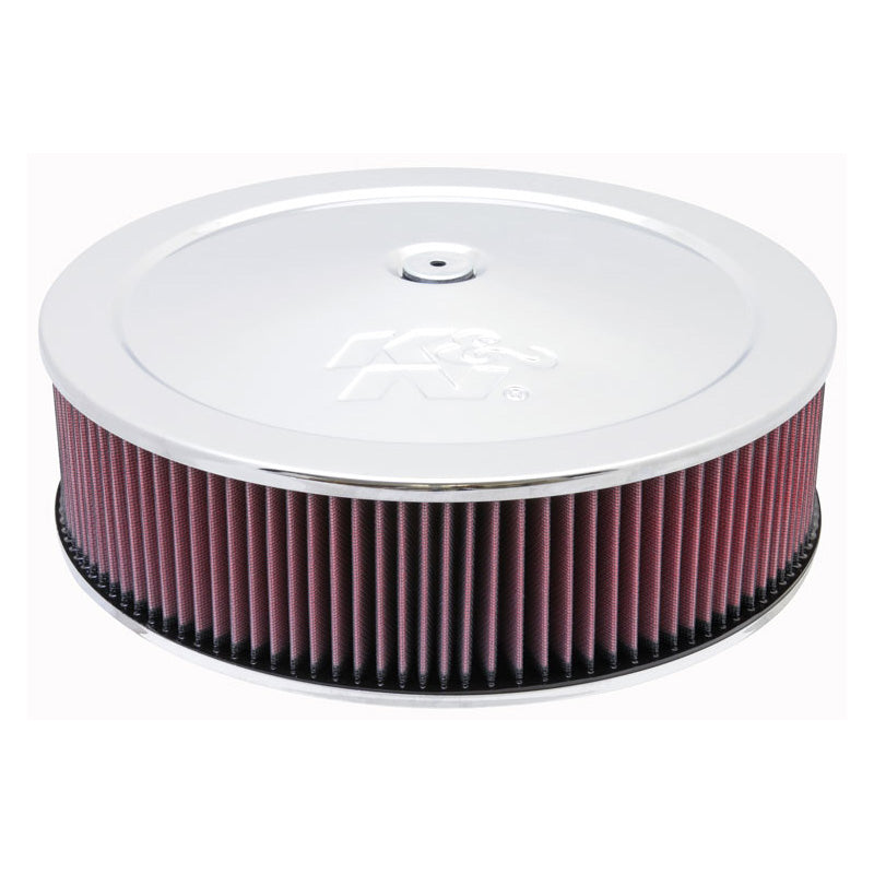 K&N rond luchtfilterelement - 130mm flens, 356mm diameter, 105mm hoogte, 22mm drop base (60-1440)