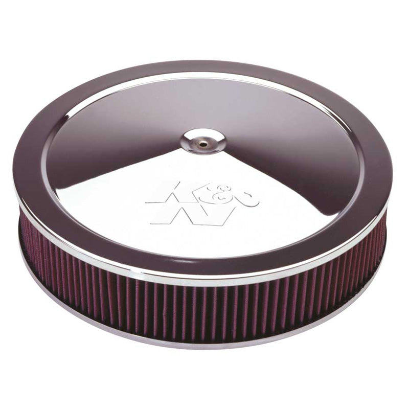 K&N Ensemble de filtre à air rond - bride de 186mm, diamètre de 406mm, hauteur de 83mm, base abaissée de 25mm (60-1640)