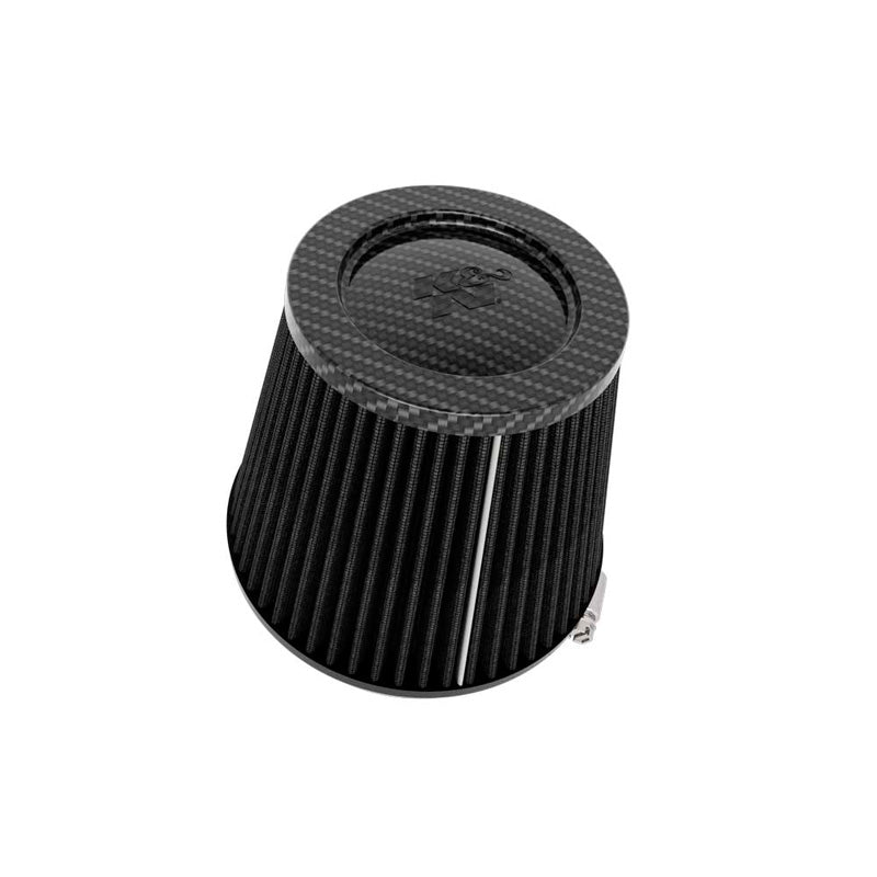 Filtre à air conique universel K&N Dryflow noir - sommet en fibre de carbone - collerette de 127mm, 165mm de base, 114mm de sommet, 143mm de hauteur (RU-3134HBK)