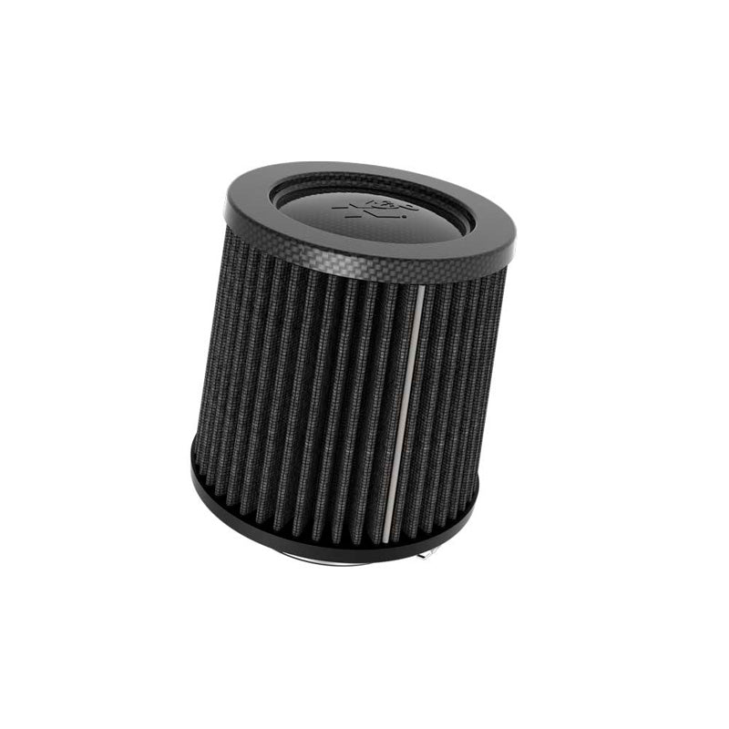 Filtre à air conique universel K&N Dryflow noir - sommet en fibre de carbone - collerette de 70mm, 129mm de base, 114mm de sommet, 127mm de hauteur (RU-3137HBK)