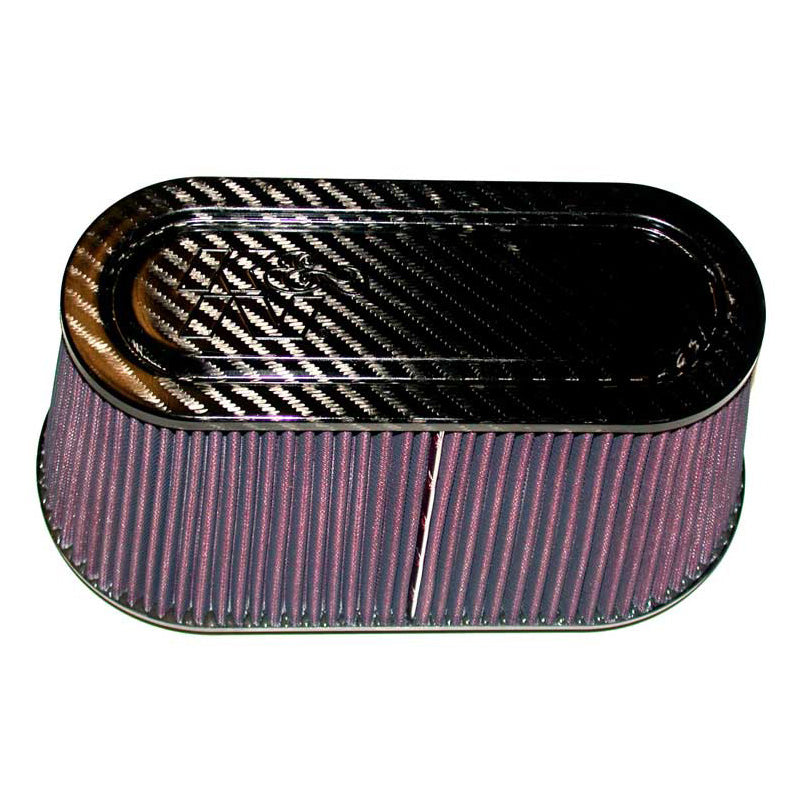 K&N Filtre à air universel - dessus et base en fibre de carbone - collerette 98mm, base 305mm x 152mm, partie supérieure 252mm x 100mm, hauteur 152mm (RP-5115)