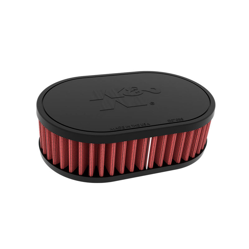 K&N Filtre à air ovale universel avec bride décalée de 52mm (13mm), base de 178mm x 114mm, hauteur de 51mm (RU-071V)