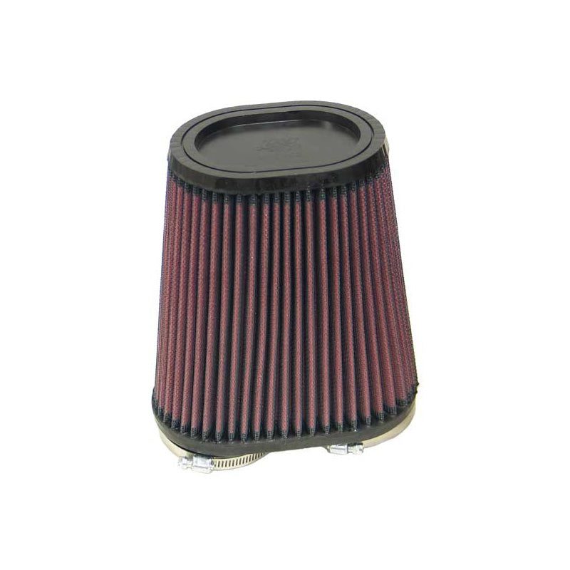K&N universeel ovaal/conisch luchtfilter 60mm dubbele flens, 159mm x 95mm basis, 87mm x 112mm bovenkant, 171mm hoogte (RU-4710)