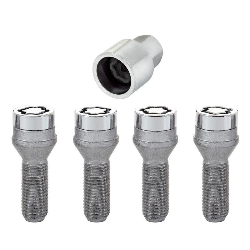 McGard, boulons antivol de roue M14x1.50 - conique - longueur 30mm (tête 17mm) - lot de 4 pièces + clé