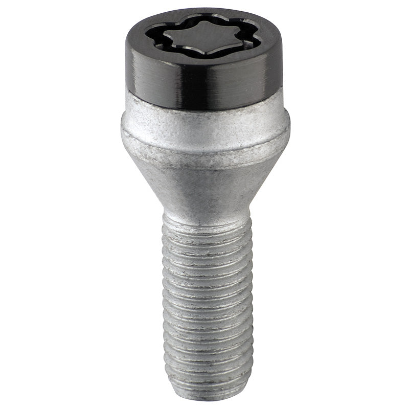 McGard, Boulons antivol de roue M12x1.25 - Noir - Conique - 29.2mm (tête 17mm) - Lot de 4 pcs. + clé