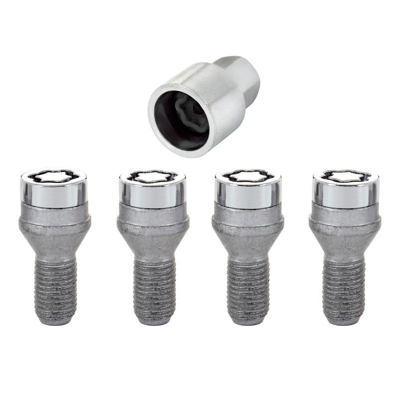 McGard, Boulons antivol de roue M12x1.25 - Conique - Longueur 22,0mm (tête 17mm) - Lot de 4 pcs. + clé