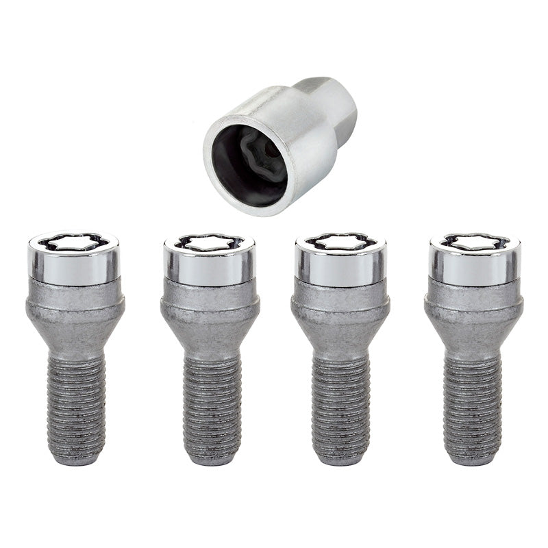 McGard, Boulons antivol de roue M14x1.50 - Conique - longueur 27,3mm (tête 17mm) - Lot de 4 pièces + clé