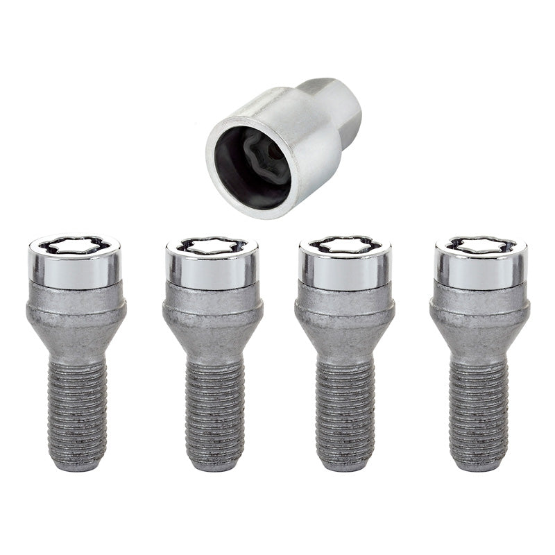 McGard, boulons antivol de roue M14x1.25 - Forme conique - 27.3mm (tête de 17mm) - Lot de 4 + clé