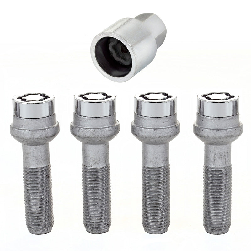 McGard, Boulons antivol de roue - M14x1.50 - Conique arrondi R14 - 45mm (tête de 17mm) - Lot de 4 + clé
