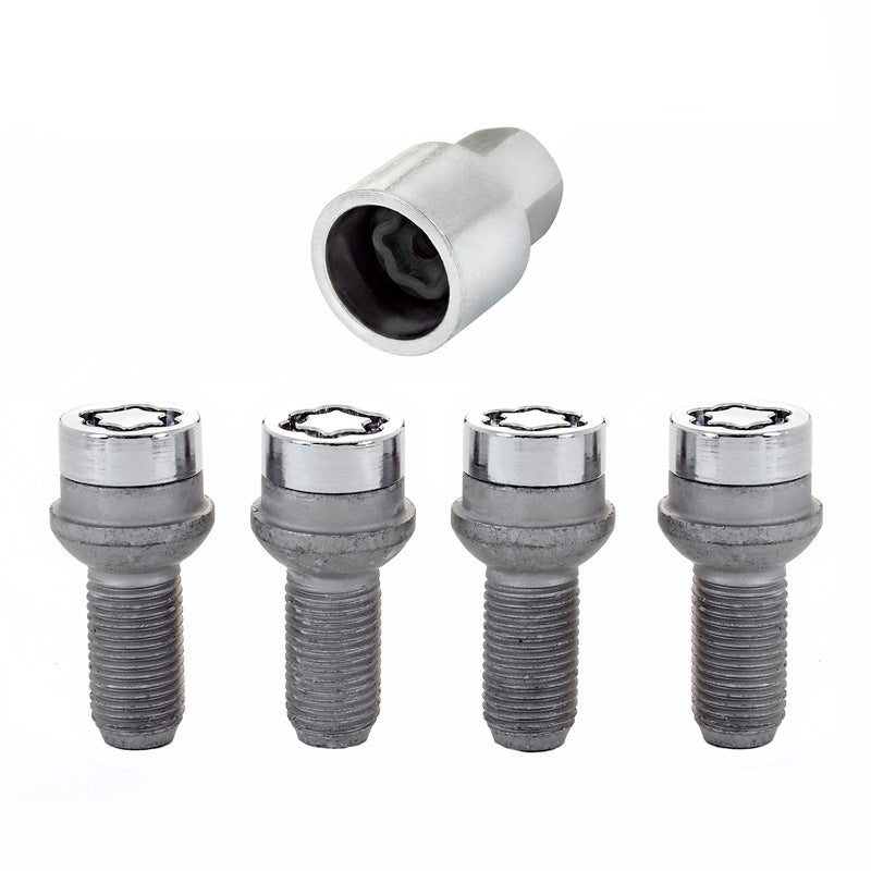 McGard, boulons antivol de roue M14x1.50 - Rond conique R13 - Longueur 26.7mm (tête de 17mm) - Lot de 4 + clé