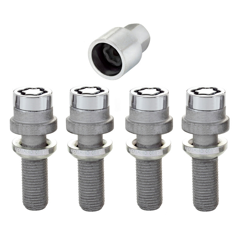 McGard, Wheel locking bolts - M14x1.50 - Round Conical R12 - 41mm (17mm head) - Set of 4 + Key