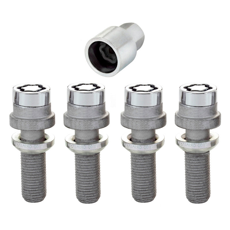 McGard, Wheel Lock Bolts M14x1.50 - Round Conical R14 - Length 28.3mm (19mm head) - Set of 4 + key