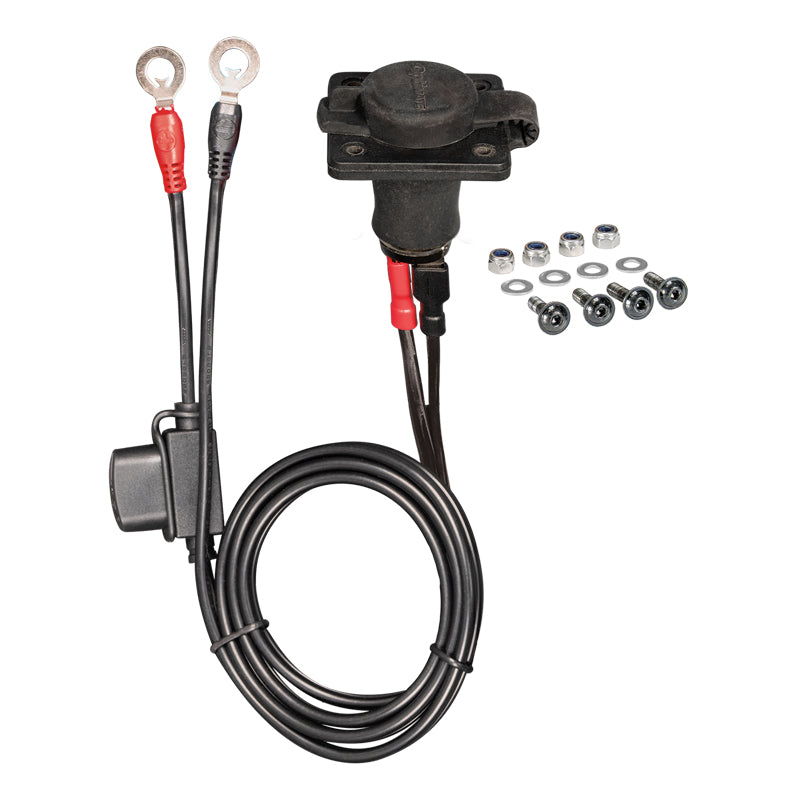 OptiMate, kit de prise 12V pour montage en panneau, prise AUTO résistante aux intempéries avec câble de connexion SAE