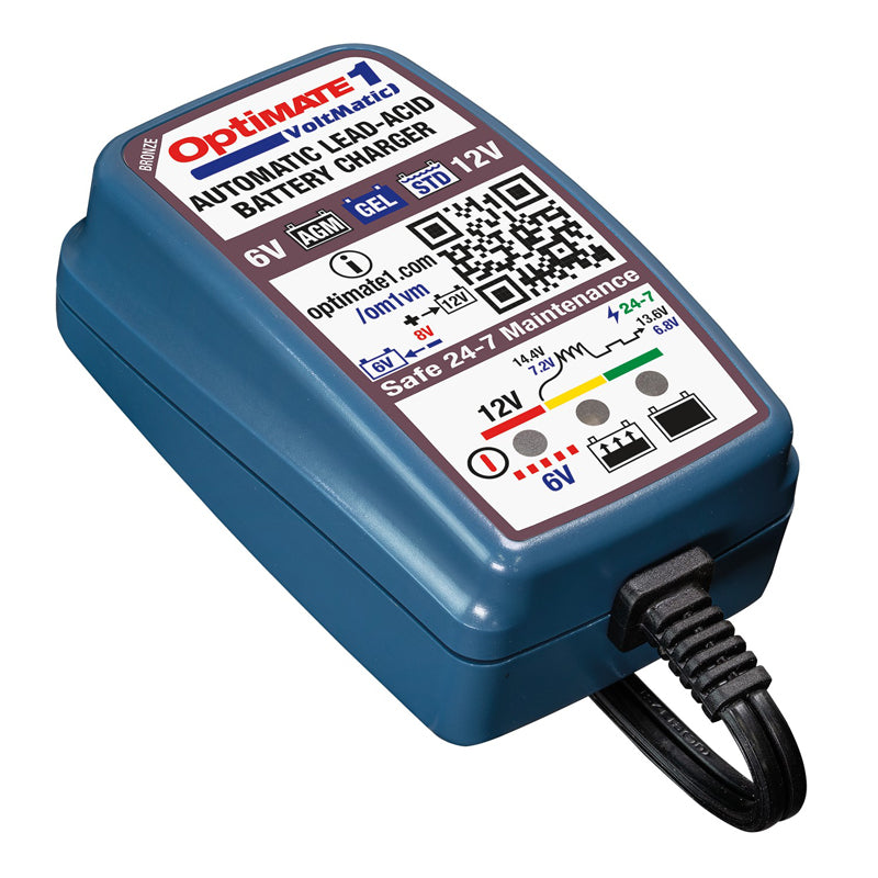 OptiMate, Batterioplader, 6V/12V 0,6A, VoltMatic