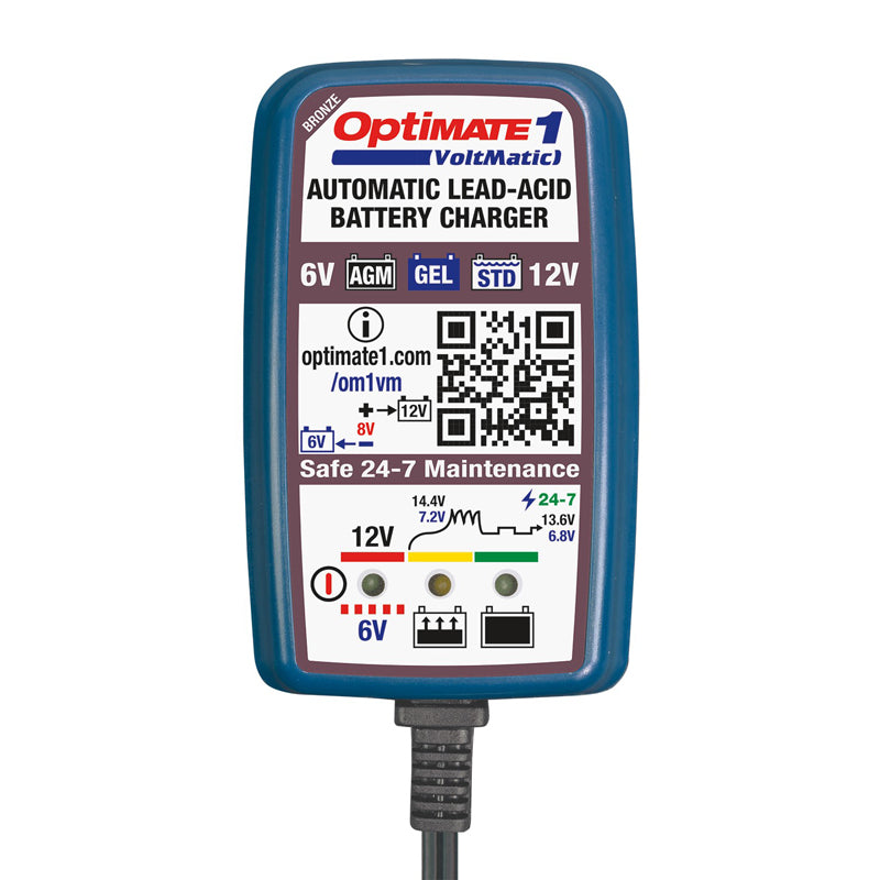 OptiMate, Batterioplader, 6V/12V 0,6A, VoltMatic