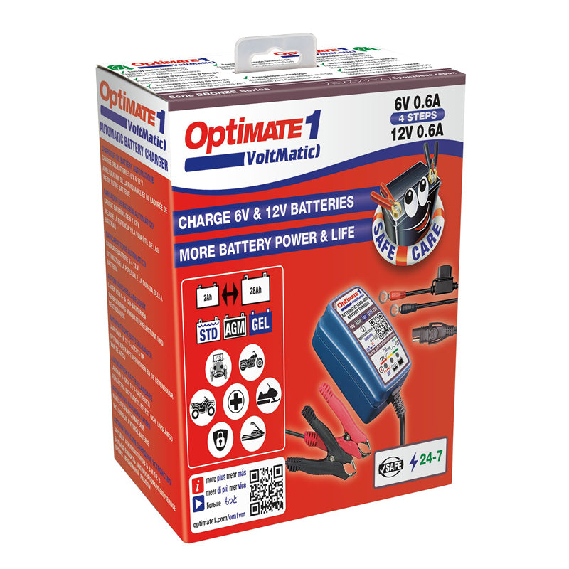 OptiMate, Batterioplader, 6V/12V 0,6A, VoltMatic
