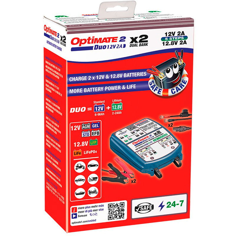 OptiMate, Batterioplader, 2x2 Bank, 12V/12,8V, 2A