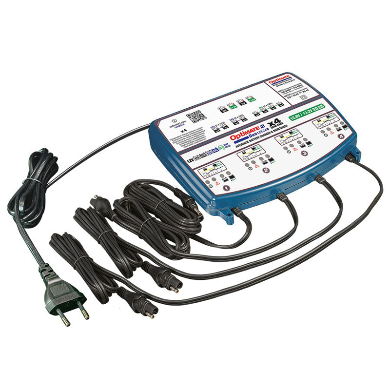 OptiMate, Batterioplader, 12V/12,8V, 2 Amp, DUO x 4 BANK