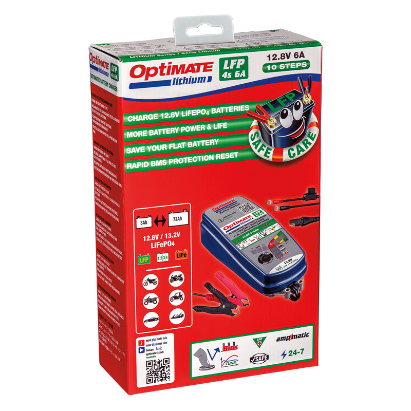 OptiMate, Batterioplader, Lithium 4s 6-Amp, passer til LiFePO4 (LFP) batterier