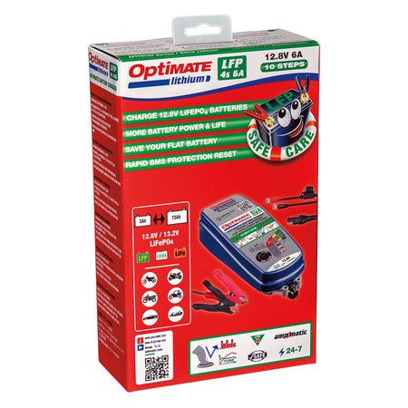 OptiMate, Batterioplader, Lithium 4s 6-Amp, passer til LiFePO4 (LFP) batterier