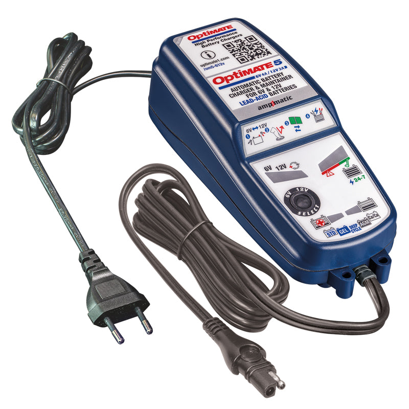 OptiMate, Batterioplader, 6V 4A / 12V 3A Battery Saving charger-tester-maintainer