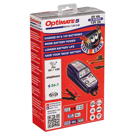 OptiMate, Batterioplader, 6V 4A / 12V 3A Battery Saving charger-tester-maintainer