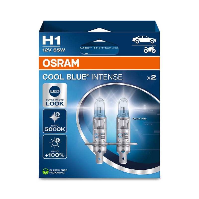 Osram, ampoules halogènes Cool Blue Intense - H1 - 12V/55W - lot de 2 pièces