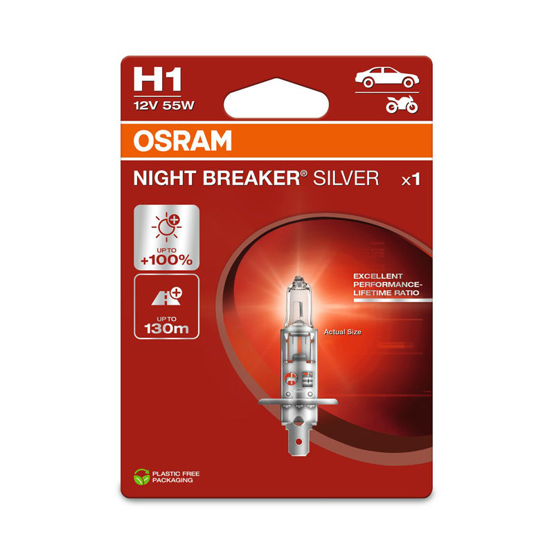 Osram, Ampoule halogène Night Breaker Silver - H1 - 12V/55W - Pièce unique