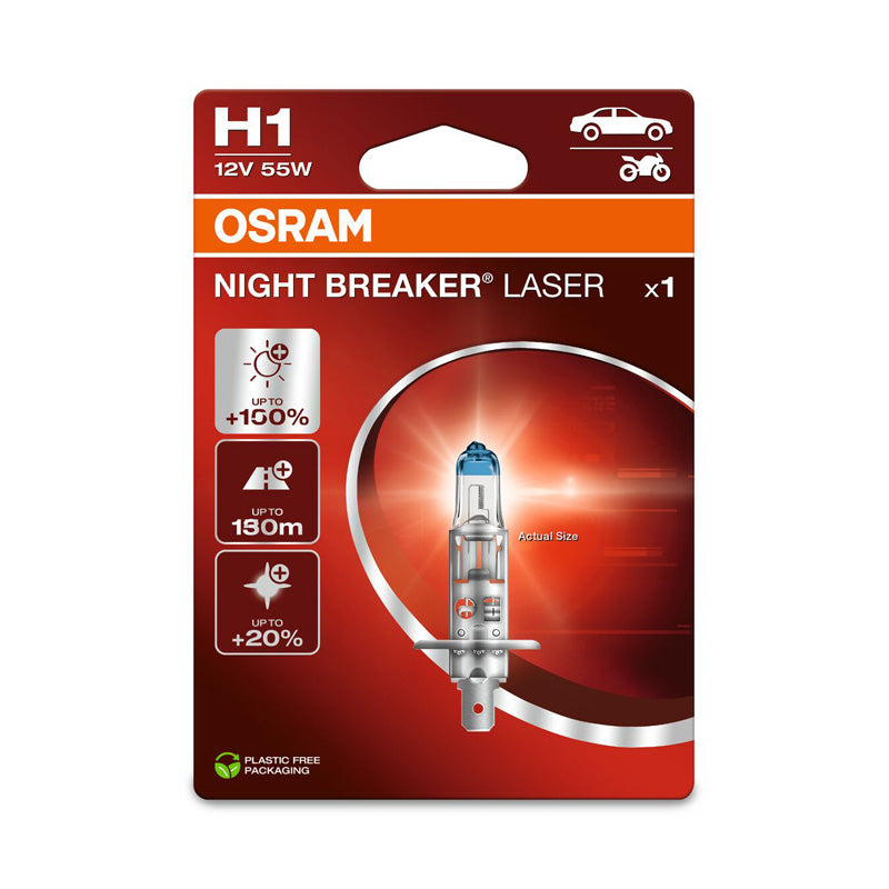 Osram, Night Breaker Laser halogeenlamp - H1 - 12V/55W - enkele verpakking