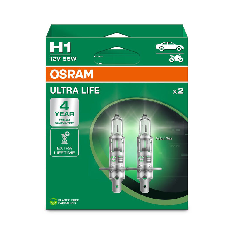 Osram, Ampoules halogènes Ultra Life - H1 - 12V/55W - 2 pcs.