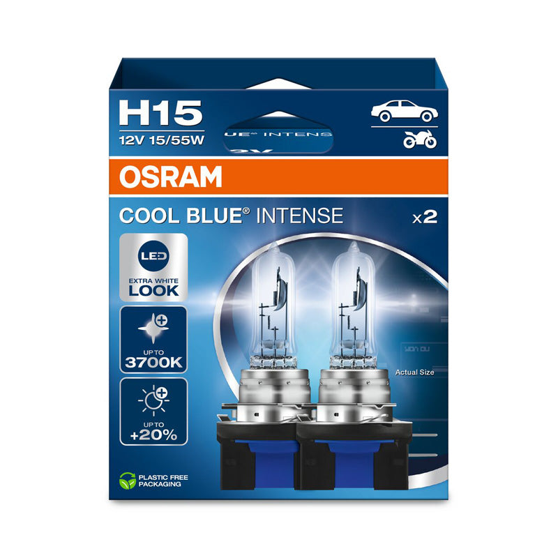 Osram, Cool Blue Intense halogeenlampen - H15 - 12V/55-15W - set van 2 stuks