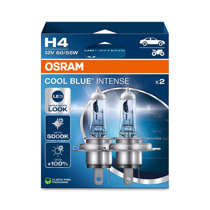 Osram, ampoules halogènes Cool Blue Intense H4 - 12V/60-55W - lot de 2 pièces.