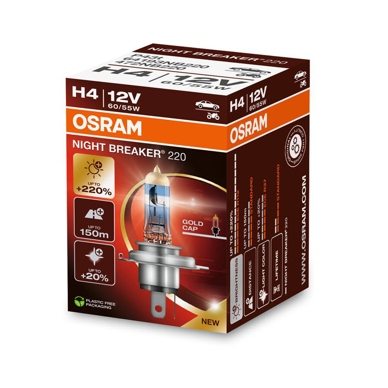 Osram, Ampoule halogène Night Breaker 220 - H4 - 12V/60-55W - Pièce unique