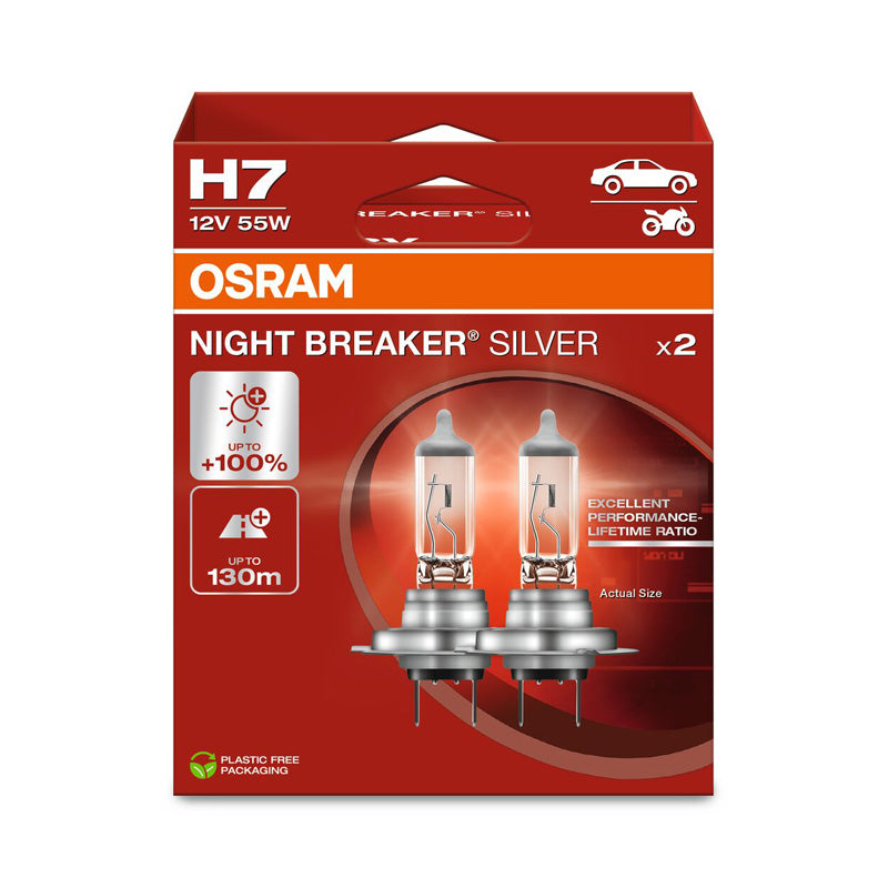 Osram, Night Breaker Silver ampoules halogènes - H7 - 12V/55W - lot de 2 pcs.