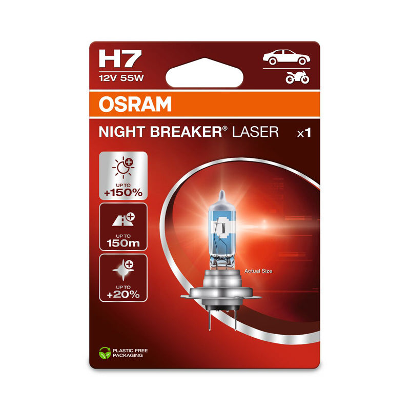 Osram, Night Breaker Laser Halogen Bulb - H7 - 12V/55W - Single Piece