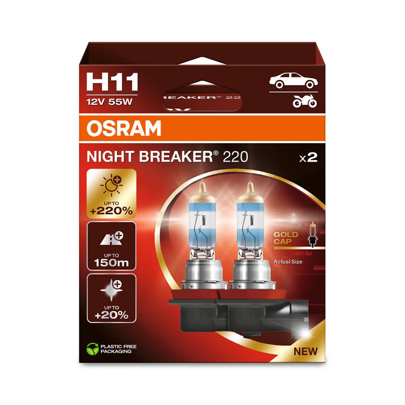 Osram, Night Breaker 220 halogeenlampen - H11 - 12V/55W - set van 2 stuks