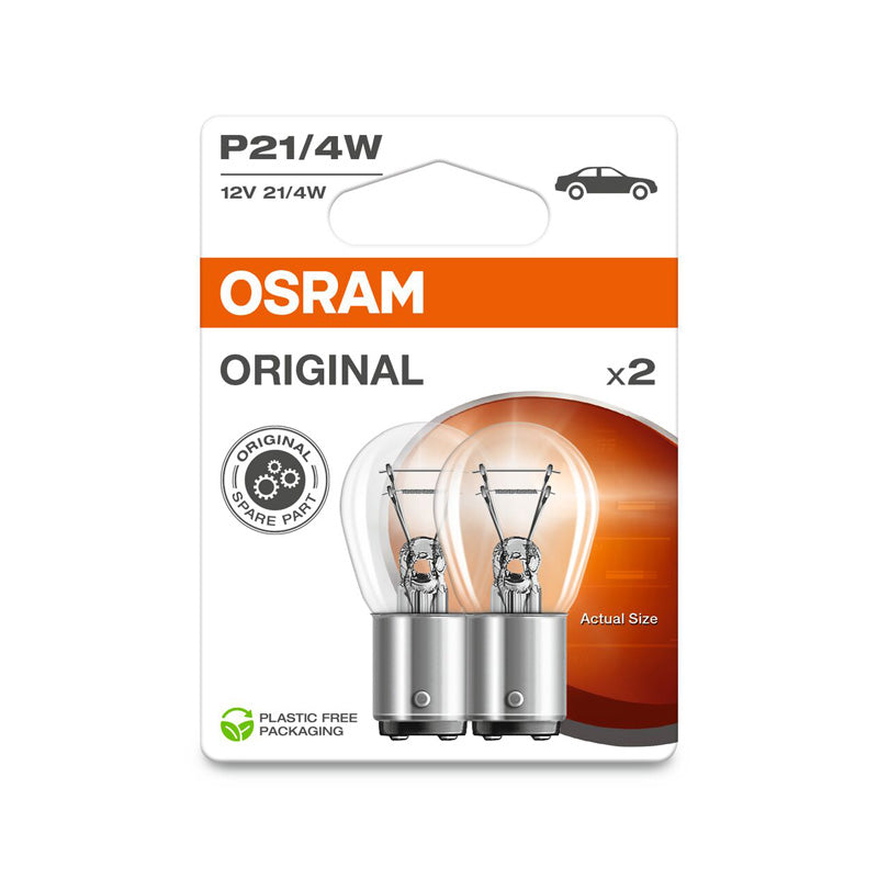 Osram, Halogen Bulbs, BAZ15D - 12V/21-4W, set of 2 pieces