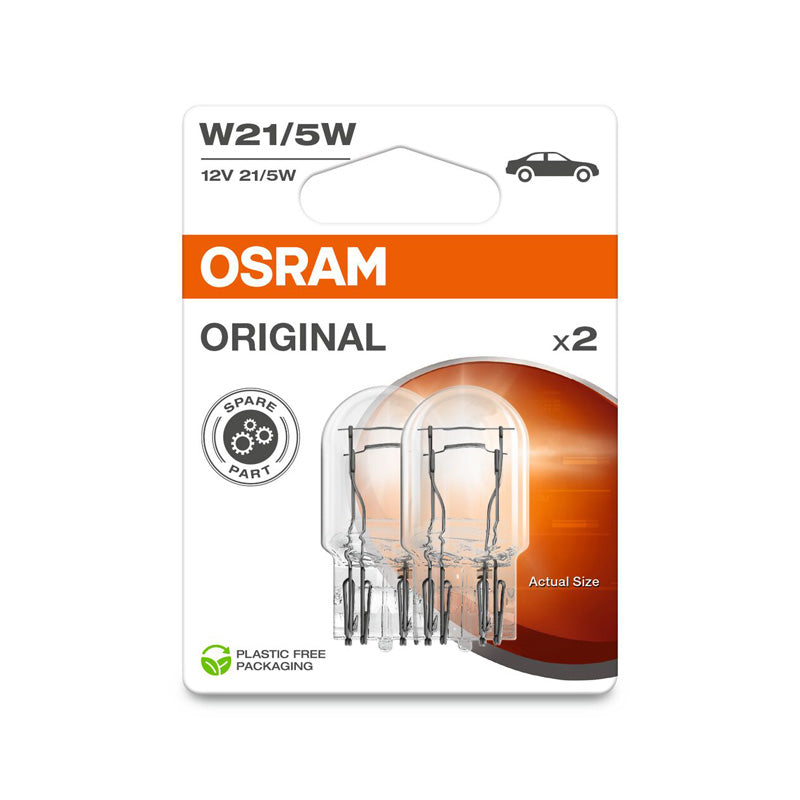 Osram, Original halogen bulbs - T20 W3x16Q - 12V/21-5W - Set of 2 pcs.