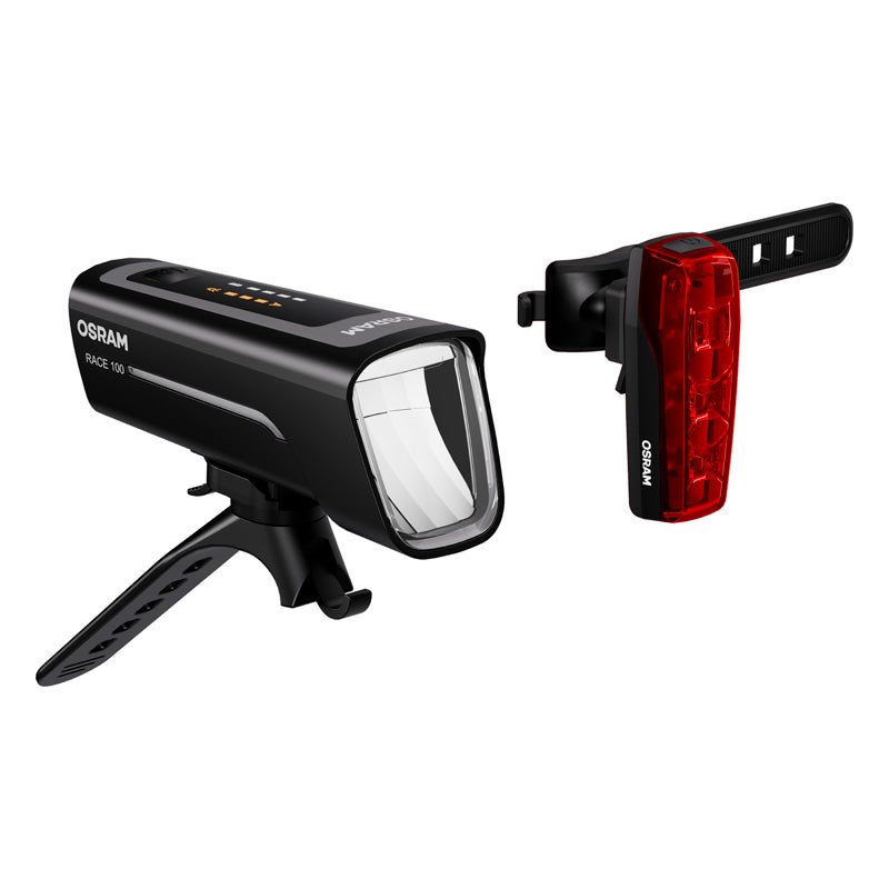 Osram, LEDsBIKE® Race 100 Set, bicycle light set, incl. automatic brake light function