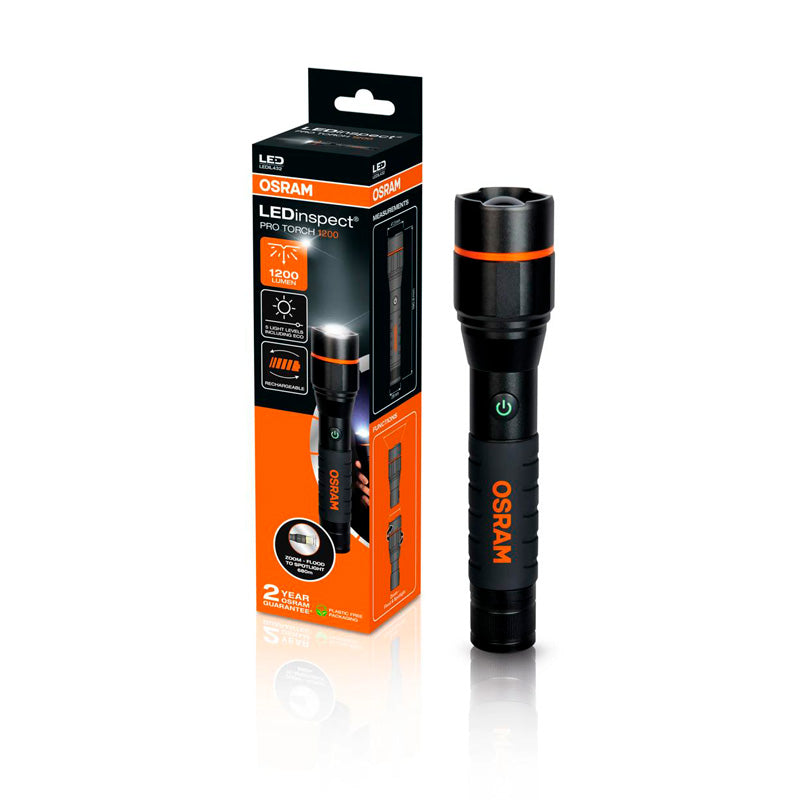 Osram, LEDinspect PRO TORCH 1200, Powerful Inspection Light, LED