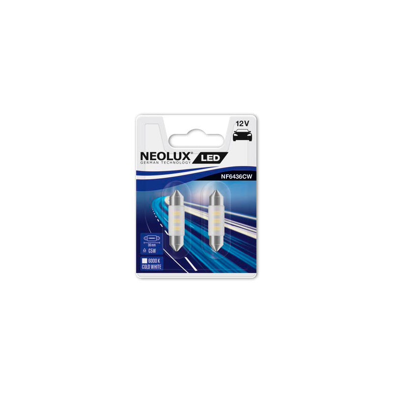 NEOLUX, LED festoon 36mm - 6000K - 12V/0.5W - Set of 2 pcs.