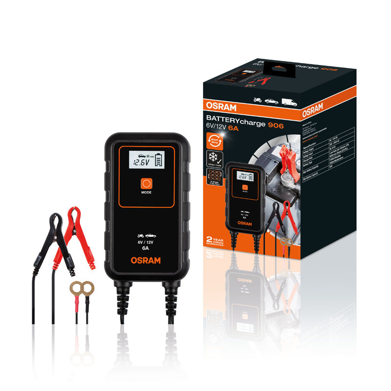 Osram, Smart Battery Charger 906 - 6A Battery Charger with Digital Display