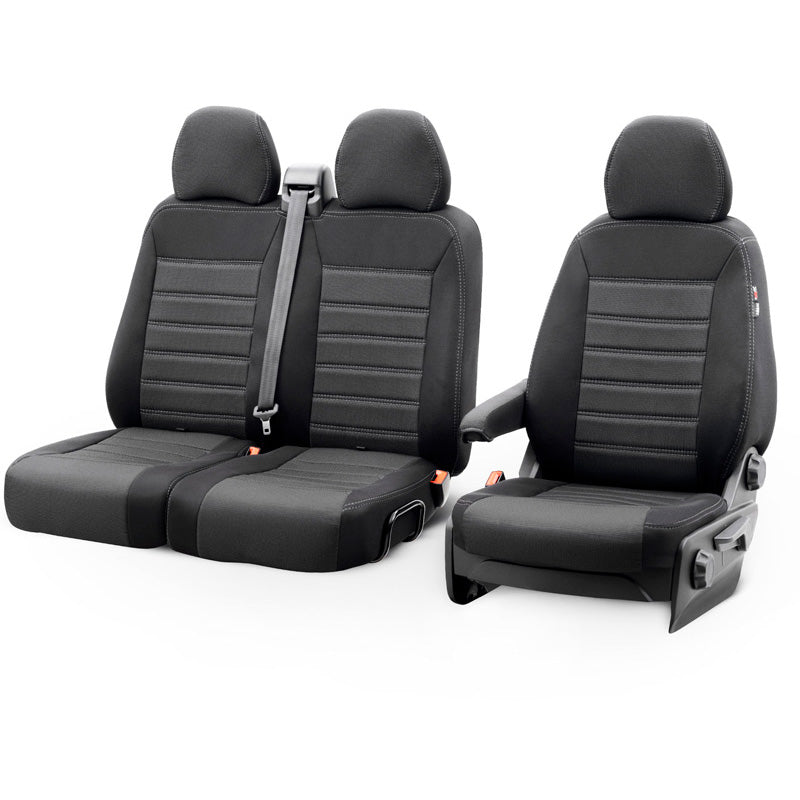 otoM, Seat covers, Original Design textile, 2+1, fits Volkswagen Transporter T7 (2024-)