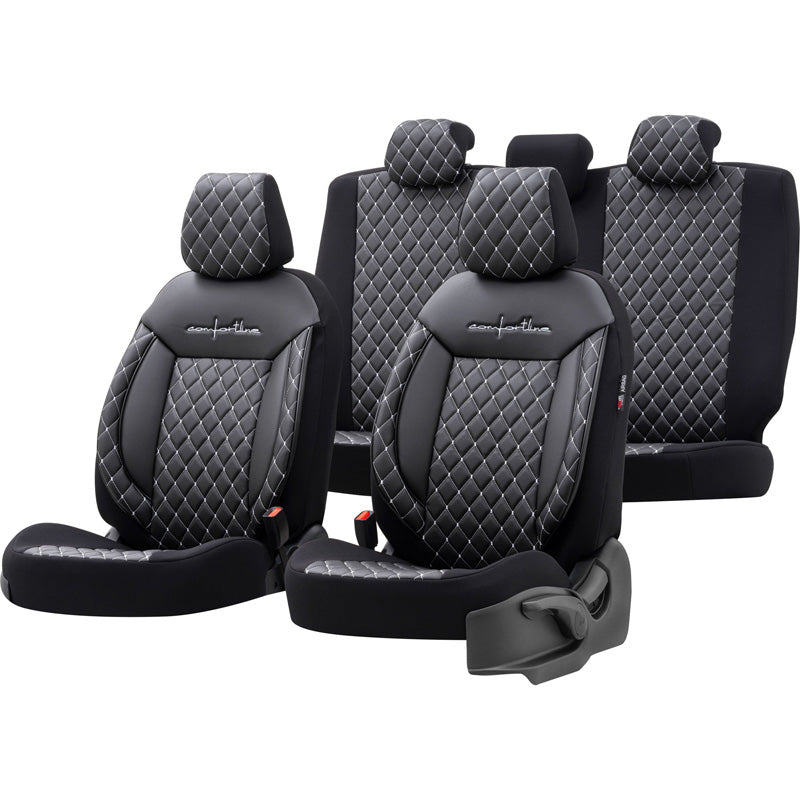 otoM, Universele stoelhoes-set 'Comfortline VIP' - Zwart/grijs - 11-delig - Compatibel met zij-airbags