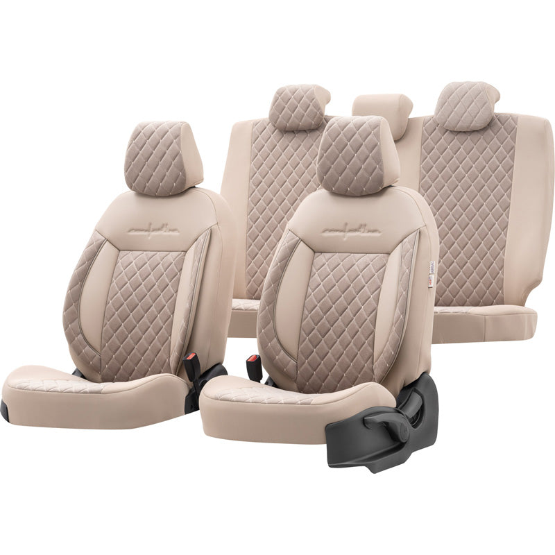 otoM, universele stoelhoes 'Comfortline VIP' - Crème - 11-delig - zij-airbagcompatibel