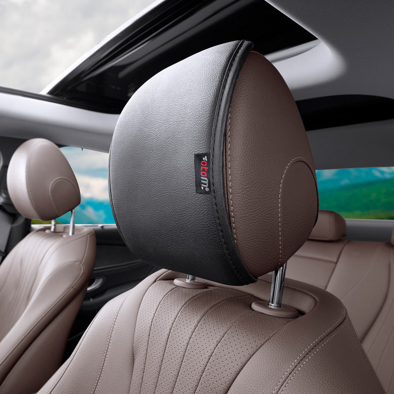 otoM, Universal Headrest Protector - Black Leather - 1 Pc.
