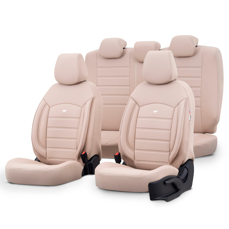 otoM, Universal Seat Cover Set 'Inspire' Cream - 11 Pieces - Side-Airbag Compatible
