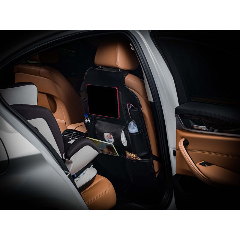 otoM, Organisateur universel de siège auto - Cuir PVC noir - 8 compartiments de rangement