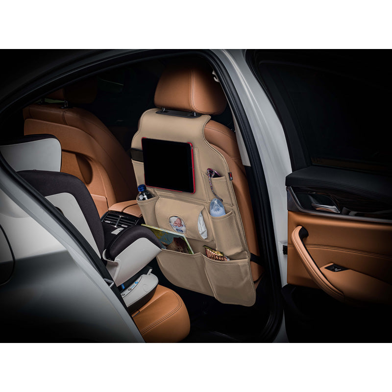 otoM, Organisateur universel de siège auto - Cuir PVC beige - 8 compartiments